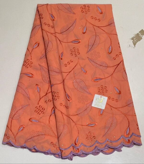 ssstik.io_1764372792021 Elegant Peach Floral Embroidered Lace Fabric